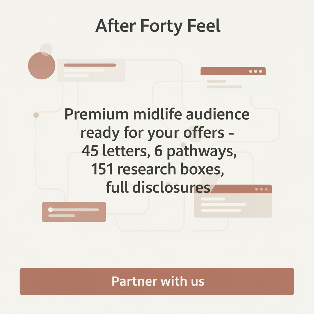 After Forty Feel outreach promo graphic for high-CPA partners